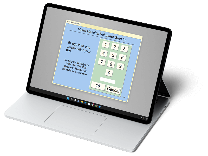 Touch Screen Assistant Sign In Screen